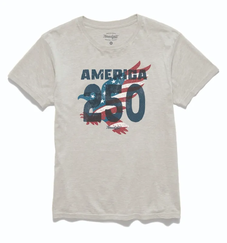 Threadgrit 250th Americana Capsule Collection Men‘s America 250 Short Sleeve Tee - Vintage White