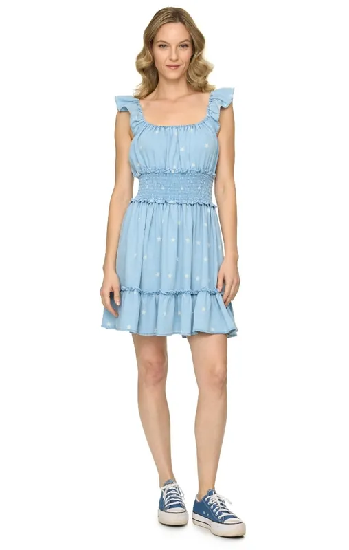 Threadgrit 250th Americana Capsule Collection Women‘s Selene Mini Dress - Light Wash