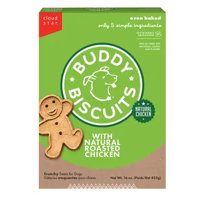 Buddy Biscuits Whole Grain Oven Baked Crunchy Rotisserie Chicken Dog Treats - 16 oz