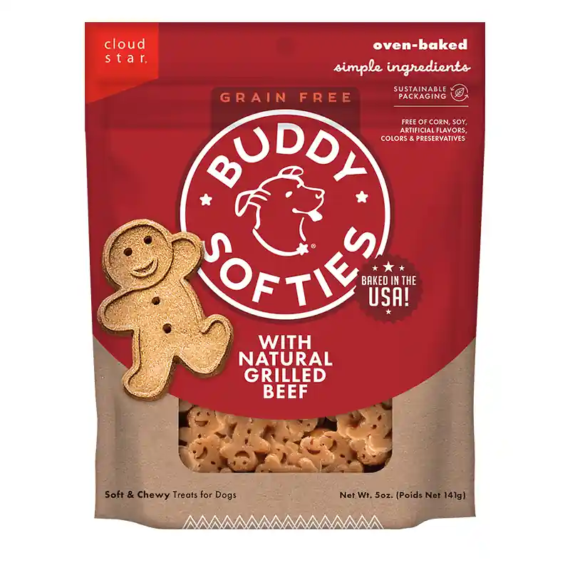 Buddy Biscuits Grain-Free Soft and Chewy Treats Grilled Beef Dog Treats - 5 oz