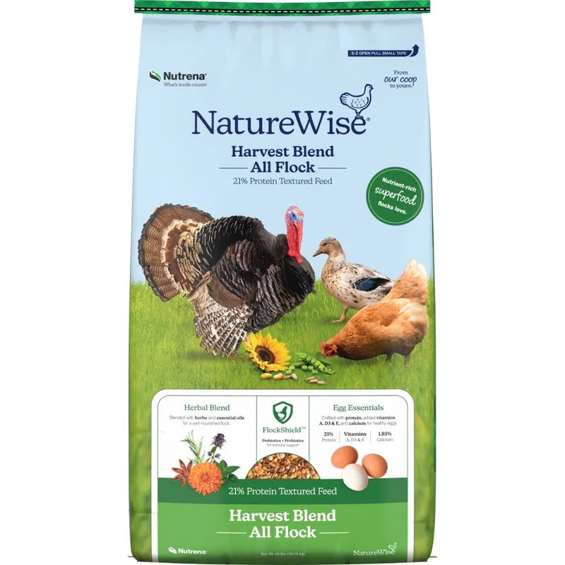 Nutrena® NatureWise® Harvest Blend All Flock 21% Protein Textured Feed - 40 lb Bag
