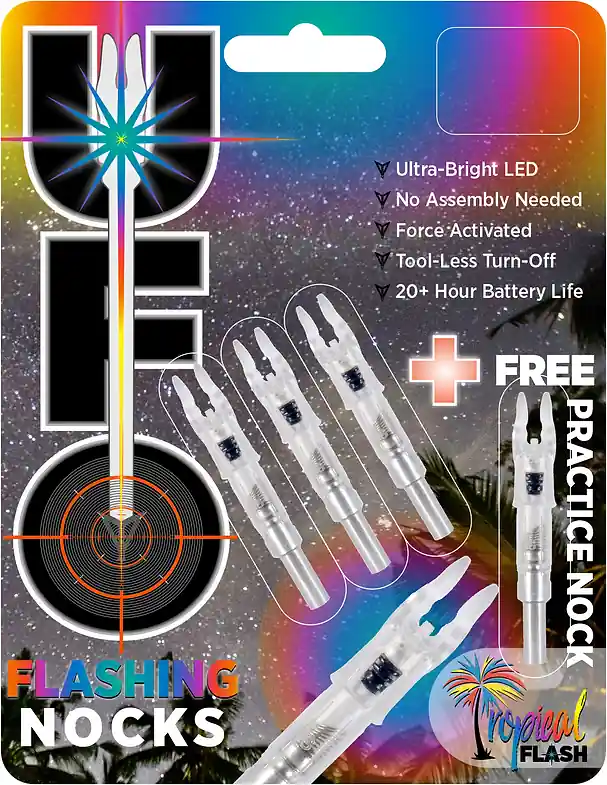 .30-06 Outdoors UFO Lighted Nocks 3+1 Bonus Pack - Tropical Flash