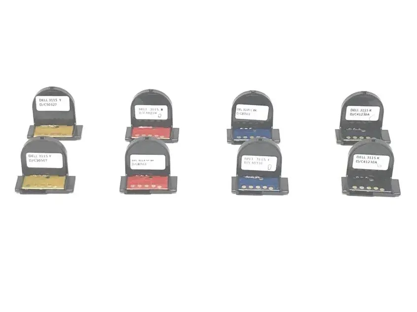 Dell 3110, 3115, 3110cn, and 3115cn Laser Printer Toner Cartridge Resetting Chips-8pk (CMYK) High Yield & Quality
