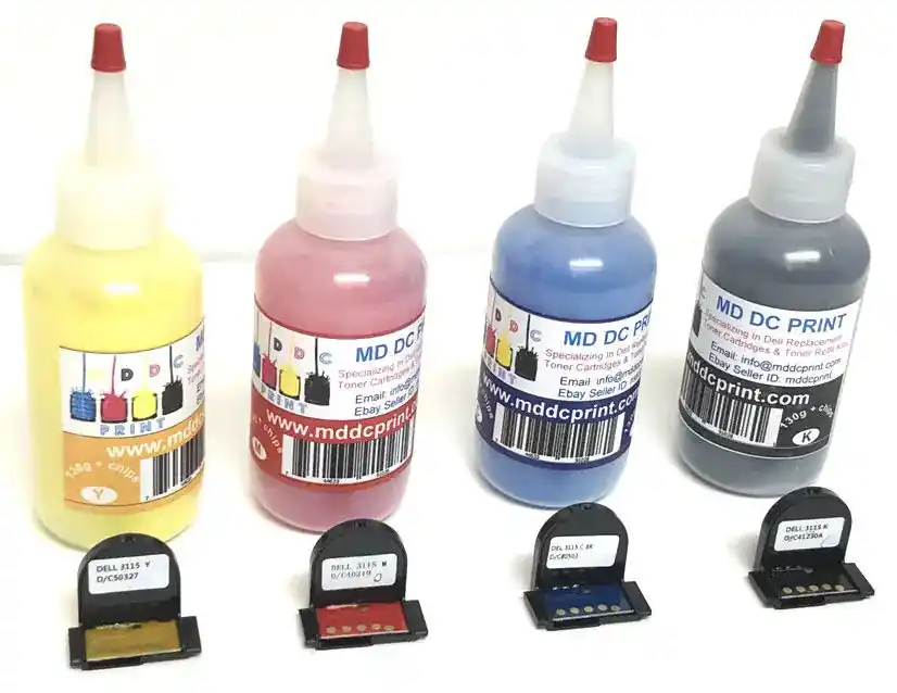 Dell 3110CN, 3115CN, 3110 & 3115 Laser Printer Toner Cartridge Refill Powder & Resetting Chips High Quality