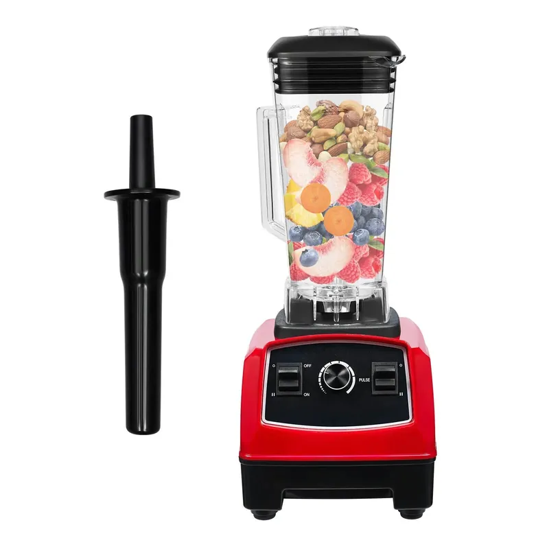 High Power Countertop Blender Juicer Professional Mixer 2200W 68oz Jar Black/Red