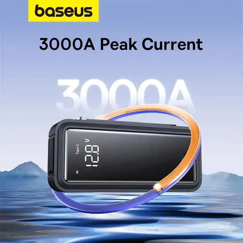 1200A Portable Car Battery Jump Starter 3000A 2000 to 3000mAh