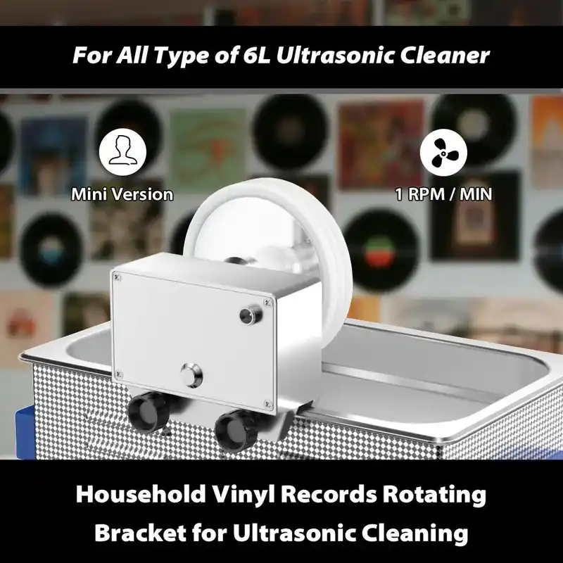 6L Ultrasonic Vinyl Record Washer with Bracket Vinyl Rotating Cleaner