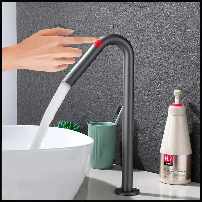BathrooomFaucet Gold Automatic Sensor Basin Faucet Mixer Crane, Free Touch Sink Tap,