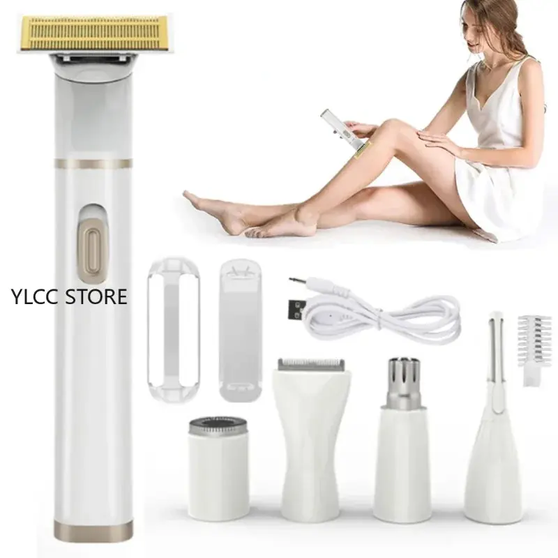 Painless Eyebrow Razor Bikini Trimmer Cordless Womens Body Shaver Facial Hair Remover