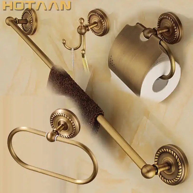 solid brass Bathroom Accessories Set,Robe hook,Paper Holder,Towel