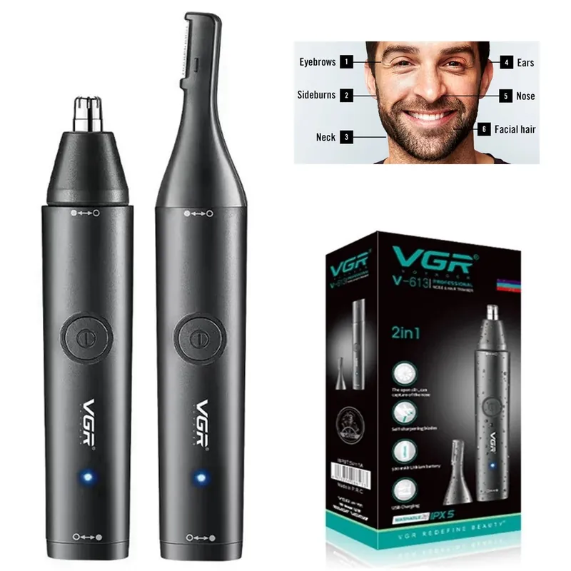 2in1 Washable Nose Hair Trimmer For Men&Women Grooming Beard Electric Ear Cleaner