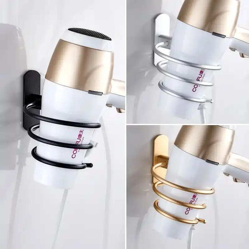 Perforated Space Aluminum Hair Dryer Holder Wall-mounted Household