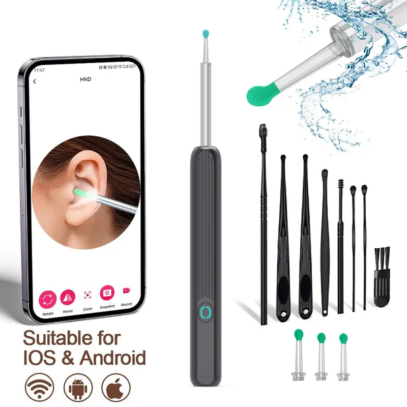 Smart Visual Ear Cleaner HD Ear Sticks Otoscope USB C Charging Endoscope Wax Removal Tool