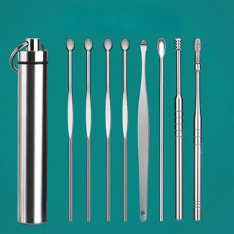 6/8PCS Stainless Steel Earpick Ear Cleaner Spoon Ear Care