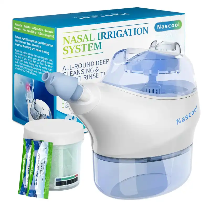 Electric Nasal Irrigation System with 50 SaltPods Suction Irrigator Nose