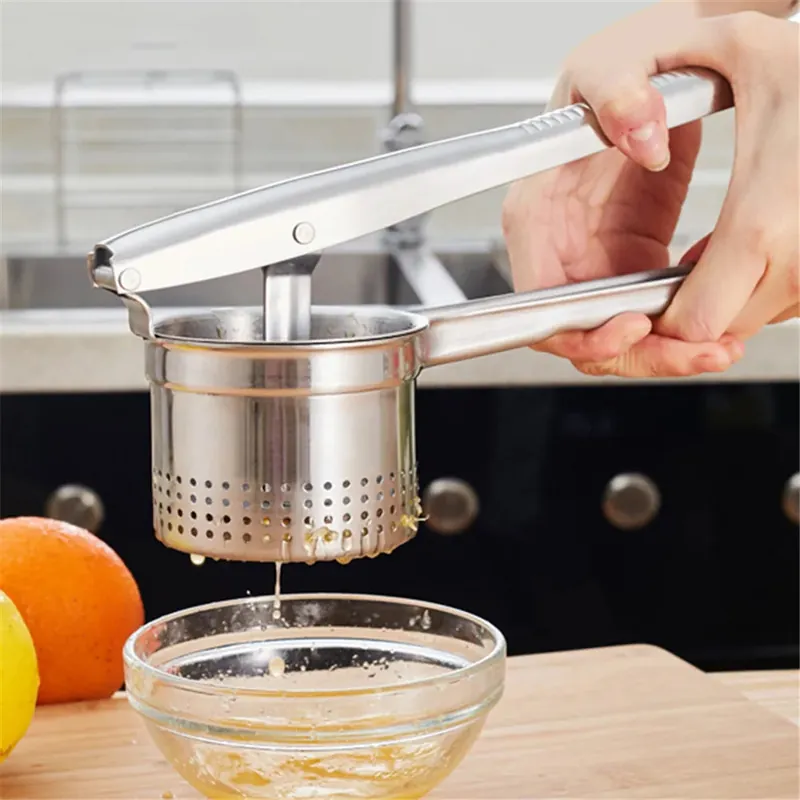 Hand Juicer Masher Ricer Press Mashed Potatoes Stainless Steel Crushing Puree