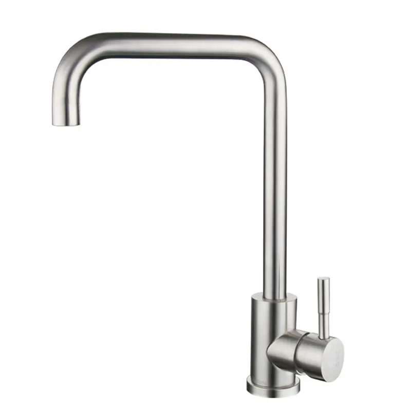 304 Stainless Steel Kitchen Faucet Hot Cold Water Mixer Single Handle Pull Out Sink Faucet