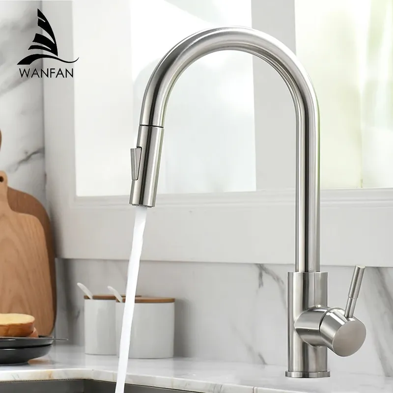 G1/2 Kitchen Faucet Black Surface Water Faucet Kitchen Sink Faucet Pull-out