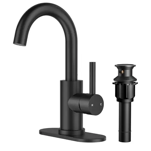 Wet Bar Sink Faucet Single Hole with 360° Swivel Spout, Single Handle Bathroom Faucet 1