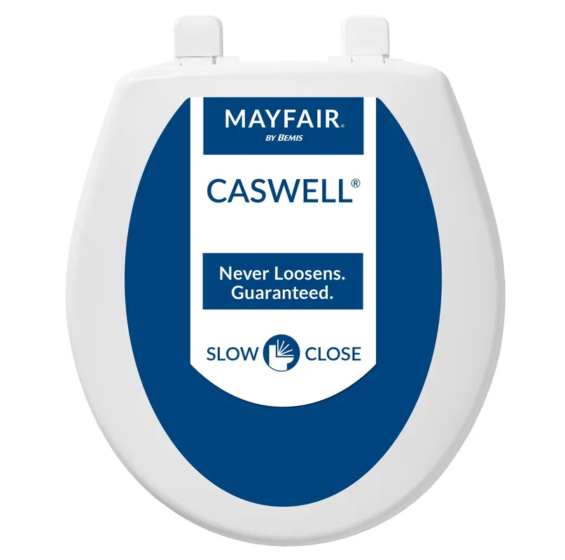 Toilet Seat, Slow Close, Easy Clean, Plastic, Round, White