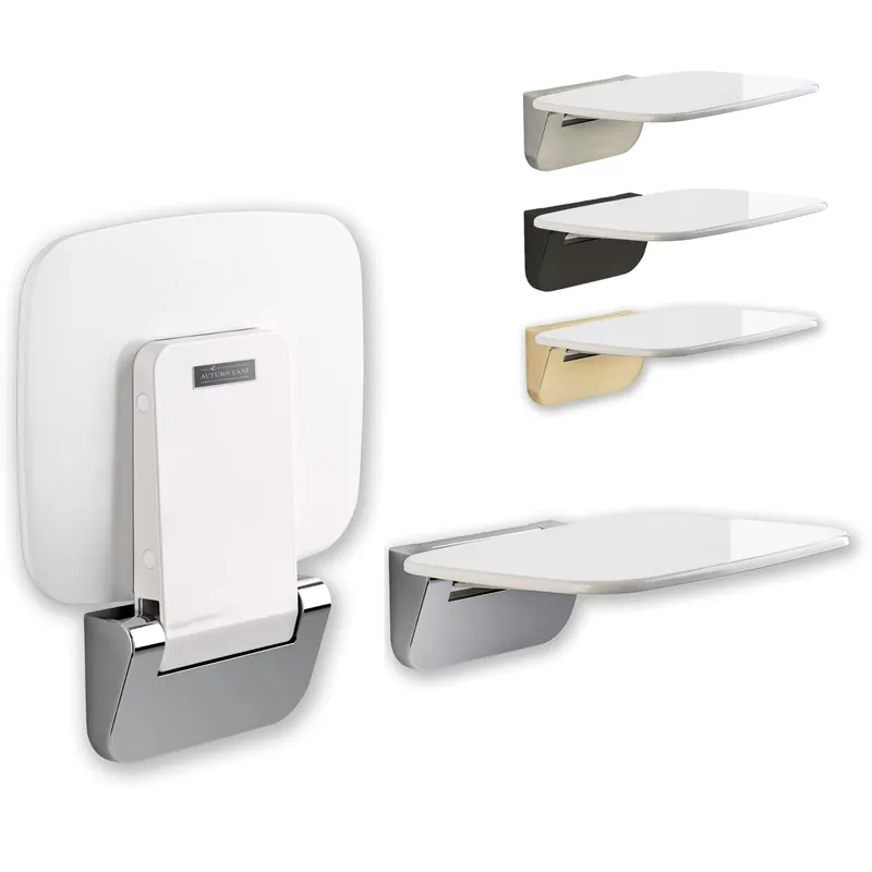 Shower Seat Wall Mounted– Up to 350lbs, Secure Folding Shower