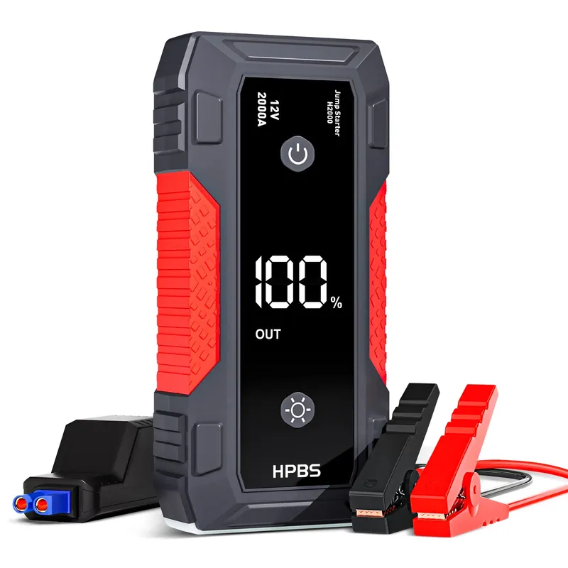 HPBS Jump Starter - 2000A Jump Starter Battery Pack with 3.0" LCD Display (Red)