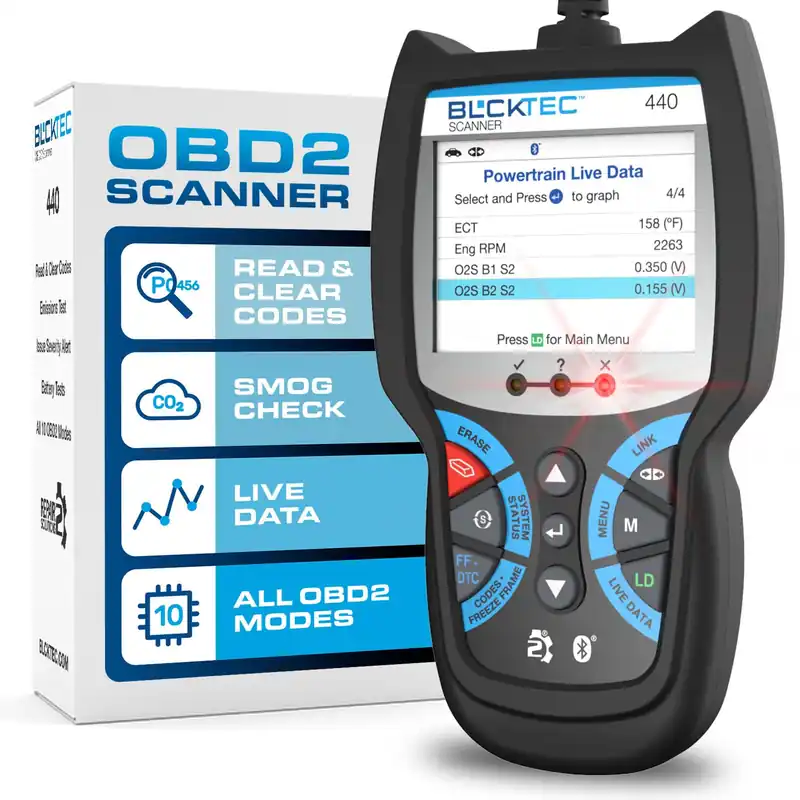 BLCKTEC 440 Bluetooth OBD2 Scanner Diagnostic Tool - Car Code Reader and Scanner for Car - Comes with Live Data