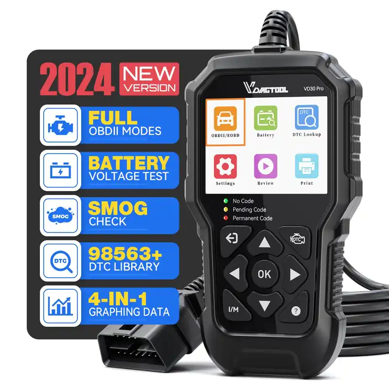 VDIAGTOOL VD30 Pro Car Code Reader, OBD2 Scanner Diagnostic Tool for Cars and Trucks, Check Engine Code Reader