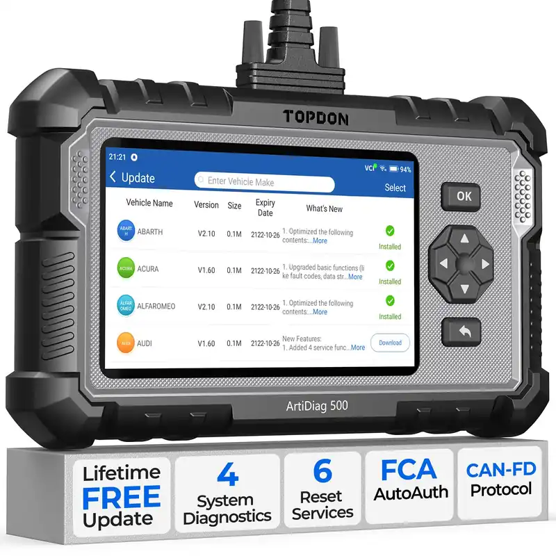 TOPDON AD500 OBD2 Scanner Car Code Reader Scan Tool, Engine ABS SRS Transmission Diagnostics Tool