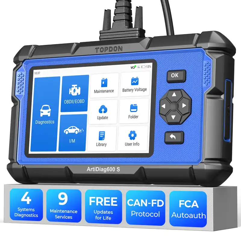 TOPDON Upgraded AD600S OBD2 Scanner, Diagnostic Tool, ABS SRS Transmission Engine Code Reader, 9 Reset Services Scan Tool