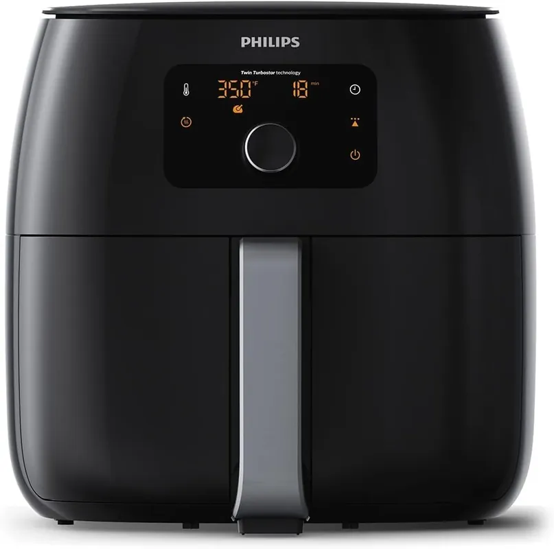 Philips Premium Airfryer XXL, Fat Removal Technology, 3lb/7qt, Rapid Air Technology, Digital Display, Keep Warm Mode