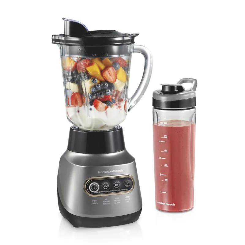 Wave Action Blender for Shakes and Smoothies, Stainless Steel Ice Sabre Blades, 40oz Glass Jar