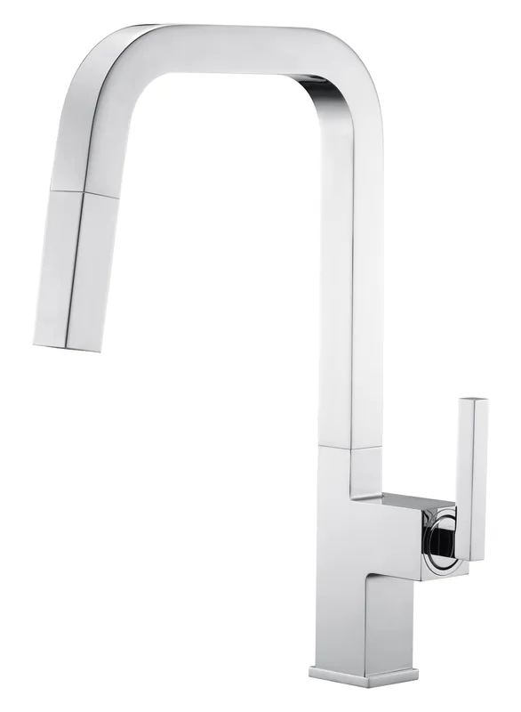 Chrome Kitchen Faucet with Pull Down Sprayer, Single Handle Kitchen Faucet