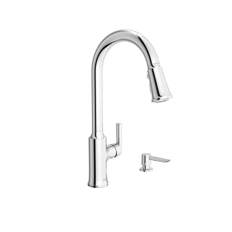 Pull-Down Kitchen Faucet with Sprayer and Soap Dispenser Chrome