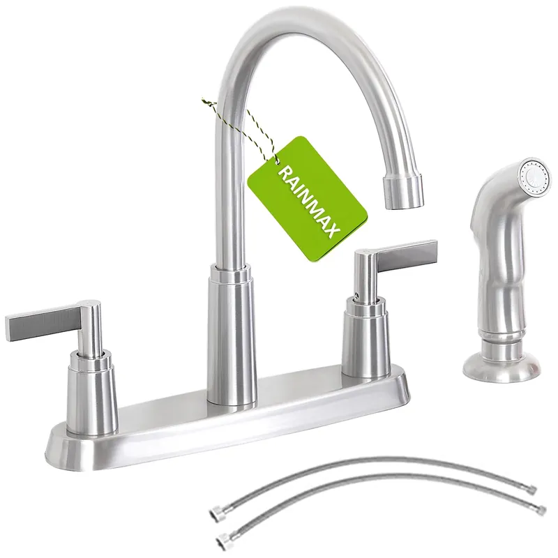 Kitchen Faucet with Sprayer, Brushed Nickel Stainless Steel Kitchen Sink Faucet with Side Sprayer