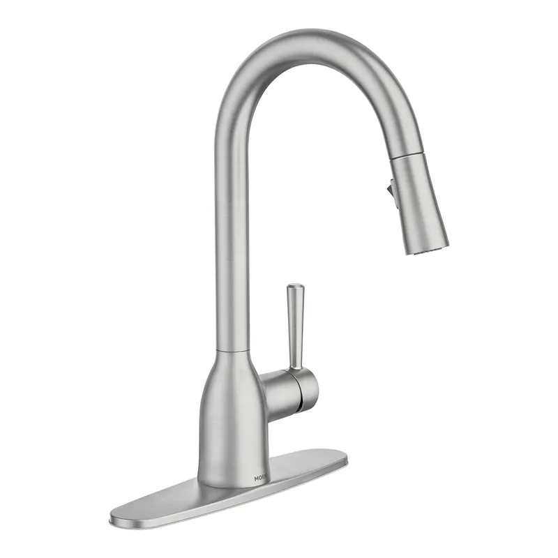 Spot Resist Stainless One-Handle High Arc Kitchen Sink Faucet with Power Clean