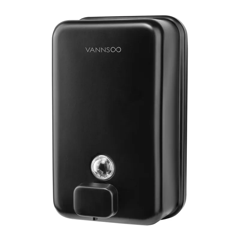Wall Mounted Hand Soap Dispenser Bathroom, 1200ml 40oz Commercial Stainless Steel Black Liquid Soap Dispenser