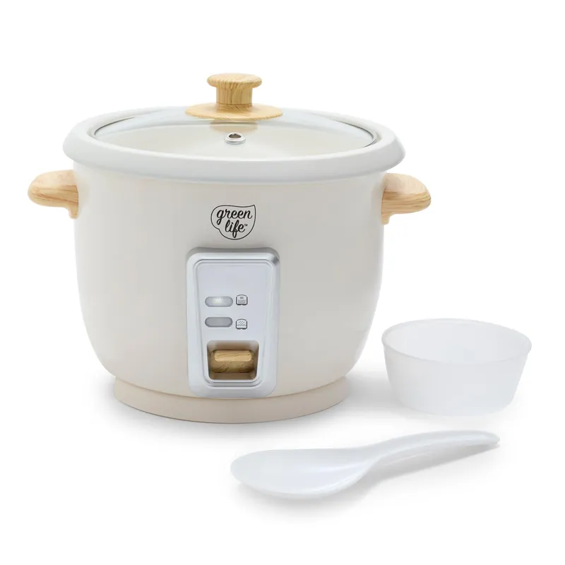 6-Cup Rice Cooker Steamer, PFAS Free Removable Ceramic Nonstick Pot Auto Presets