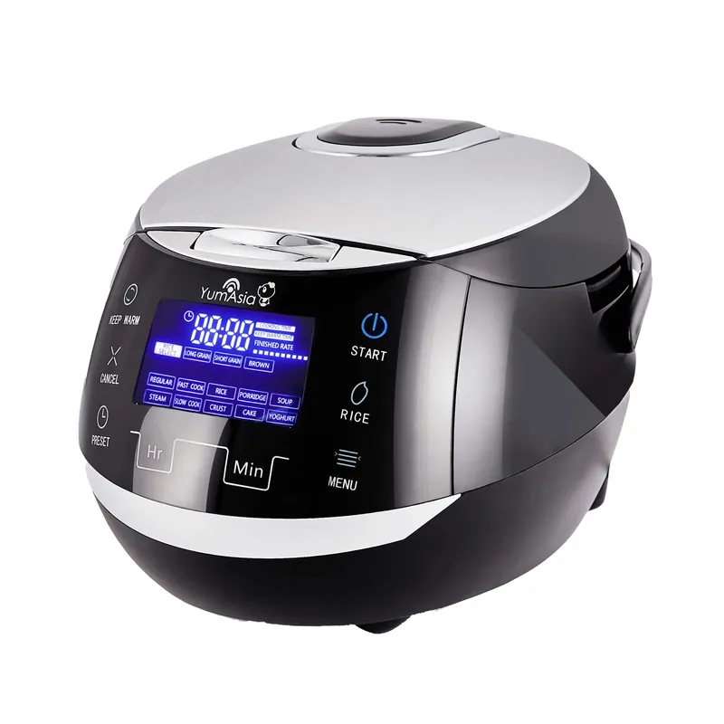 Rice Cooker with Ceramic Bowl and Advanced Fuzzy Logic (8 Cup, 1.5 Litre) (Black and Silver)