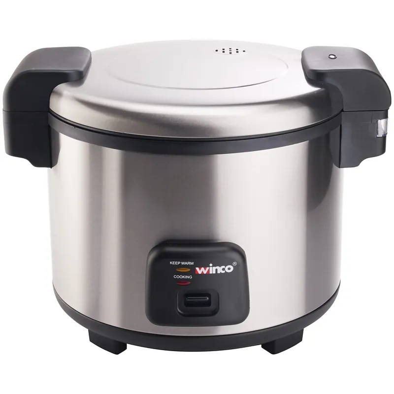Commercial-Grade Electric Rice Cooker with Hinged Cover, 30 Cup