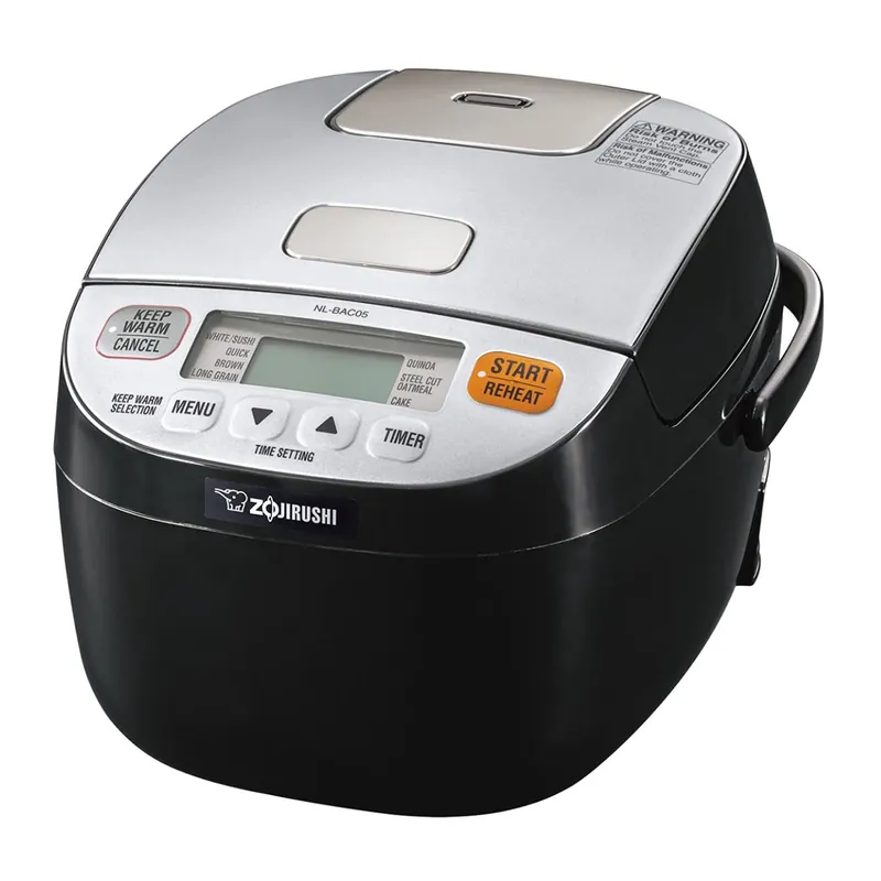 Easy to Use Multi-Functional Rice Cooker & Warmer, Silver Black