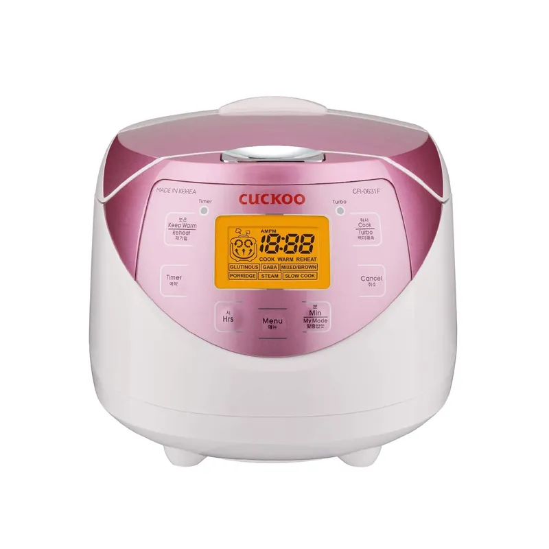 6-Cup (Uncooked) / 12-Cup (Cooked) Micom Rice Cooker with Nonstick Inner Pot (White/Pink)