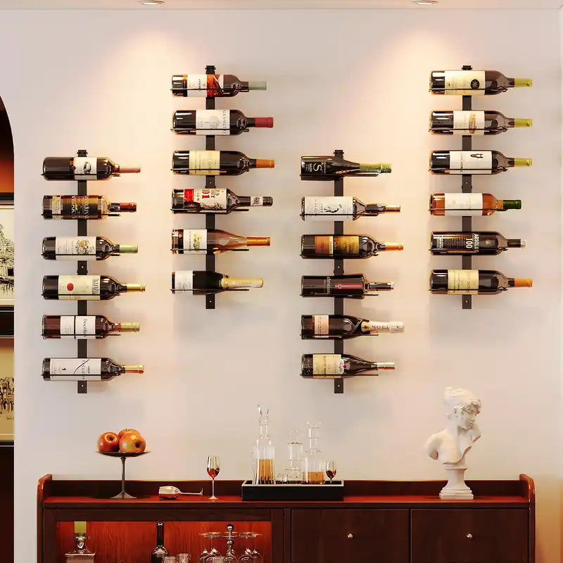12 Bottle Wall Mounted Wine Rack, Detachable Wine Storage Organizer Used As One or Four DIY Wall Hanging Wine Holder