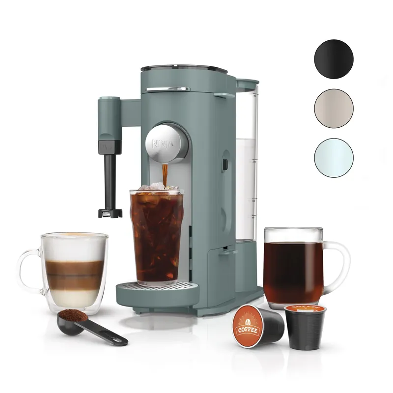 Pods & Grounds Specialty Single-Serve Coffee Maker, K-Cup Pod Compatible, Built-In Milk Frother, 6-oz. Cup to 24-oz.
