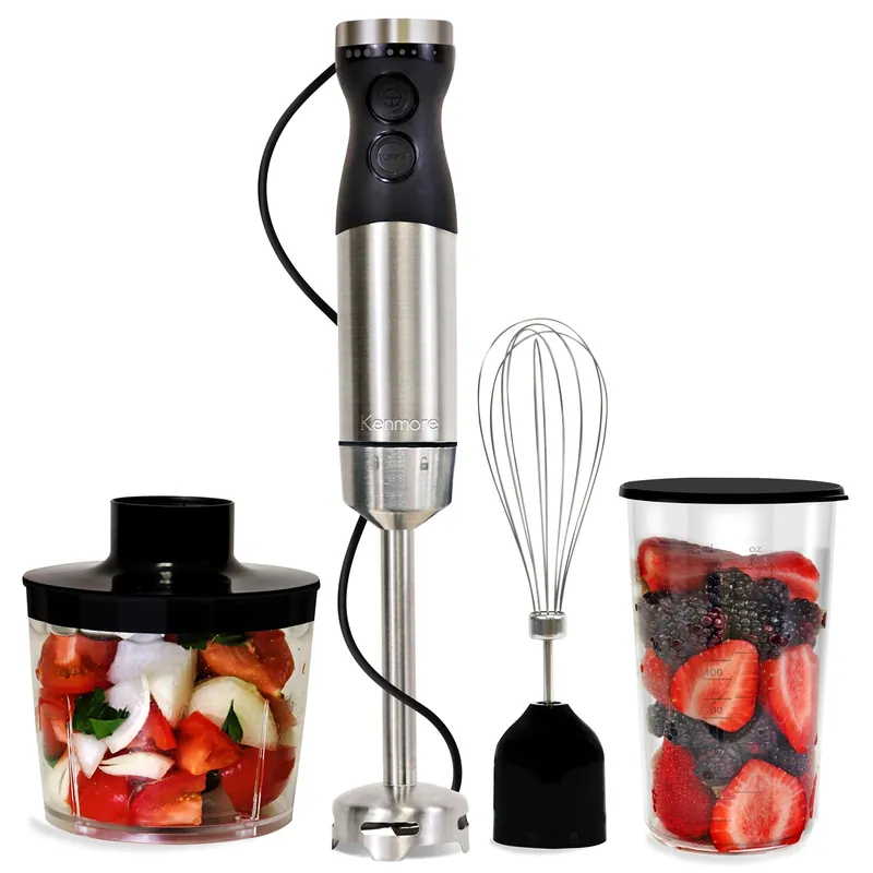 Hand Blender Mixer Variable Speed Blender Handheld Blending 700mL Beaker Lid Baby Food