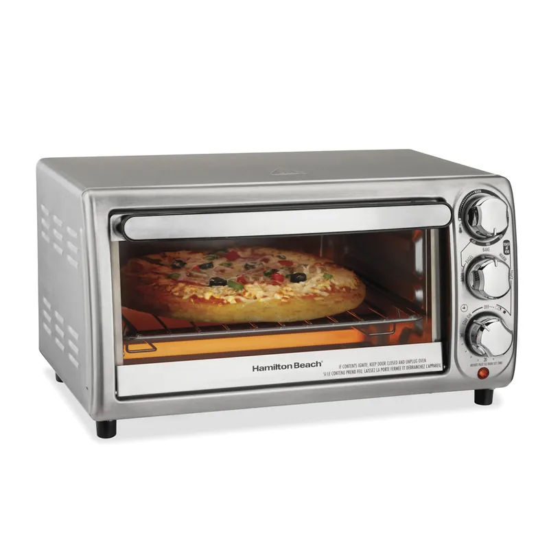 4-Slice Toaster Oven with 5 Cooking Modes (Bake, Broil, Keep Warm Toast & Bagel) with Stay On & Auto Shutoff