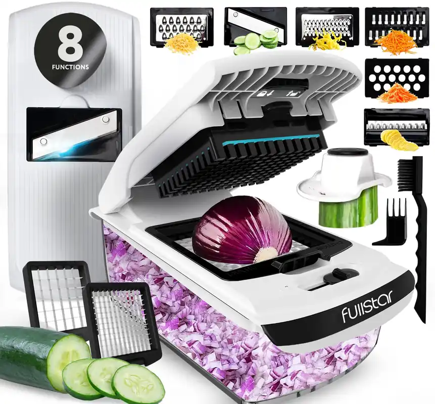 Vegetable Chopper - Food Chopper - Onion Chopper - Vegetable Slicer & Spiralizer - Veggie Chopper with Container