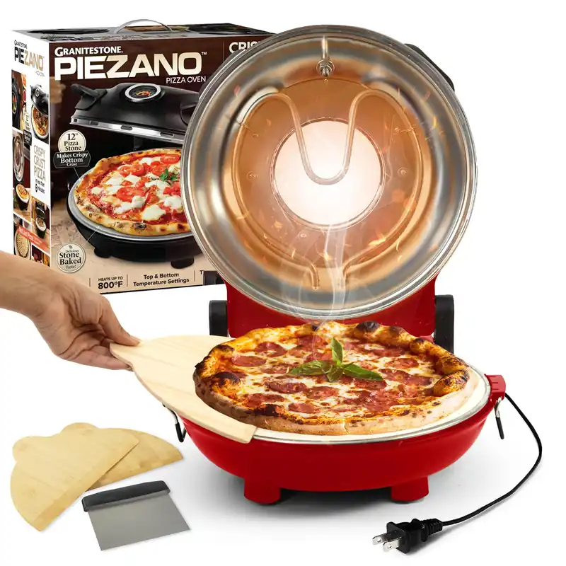 Crispy Crust Pizza Oven Electric Pizza Oven Indoor Portable, 12 Inch Indoor Pizza Oven Countertop, Pizza Maker