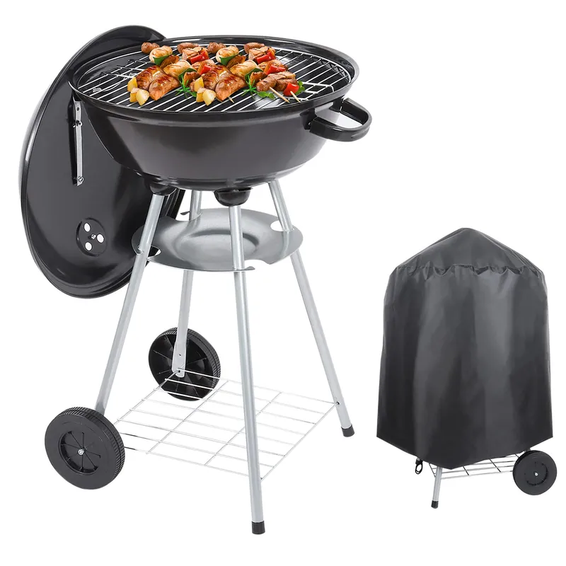 Charcoal Grill 18 inch Barbecue Grill with Waterproof Grill Cover for Outdoor Courtyard Picnic Camping Tailgating
