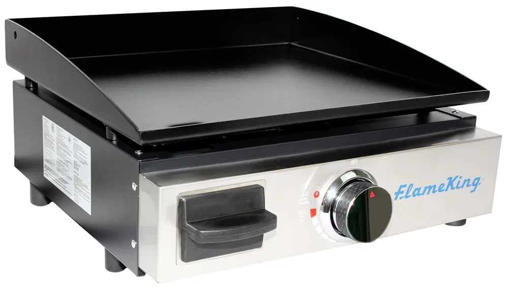 7-inch Flat Top Griddle for BBQ Grill w/Regulator, Propane Gas Griddle for RV Pullout Kitchen